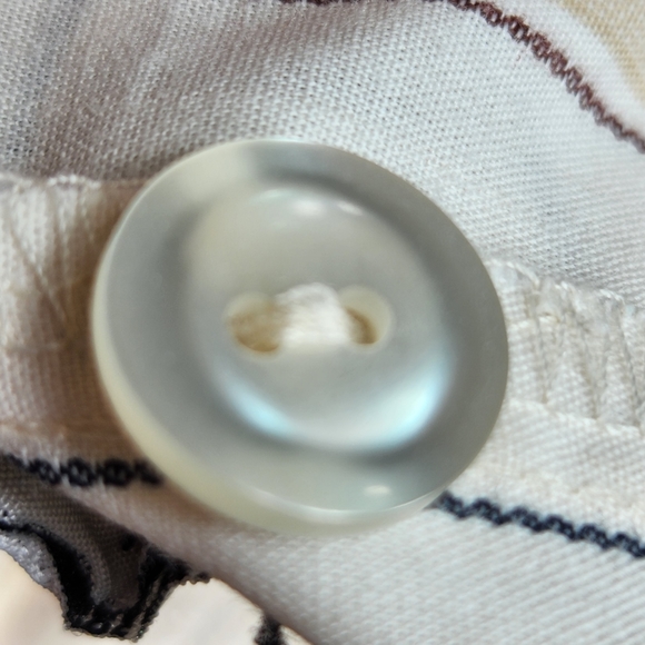 Russ Off-White w/ Stripes & Lace Button Down Top Size 10 - Picture 10 of 10